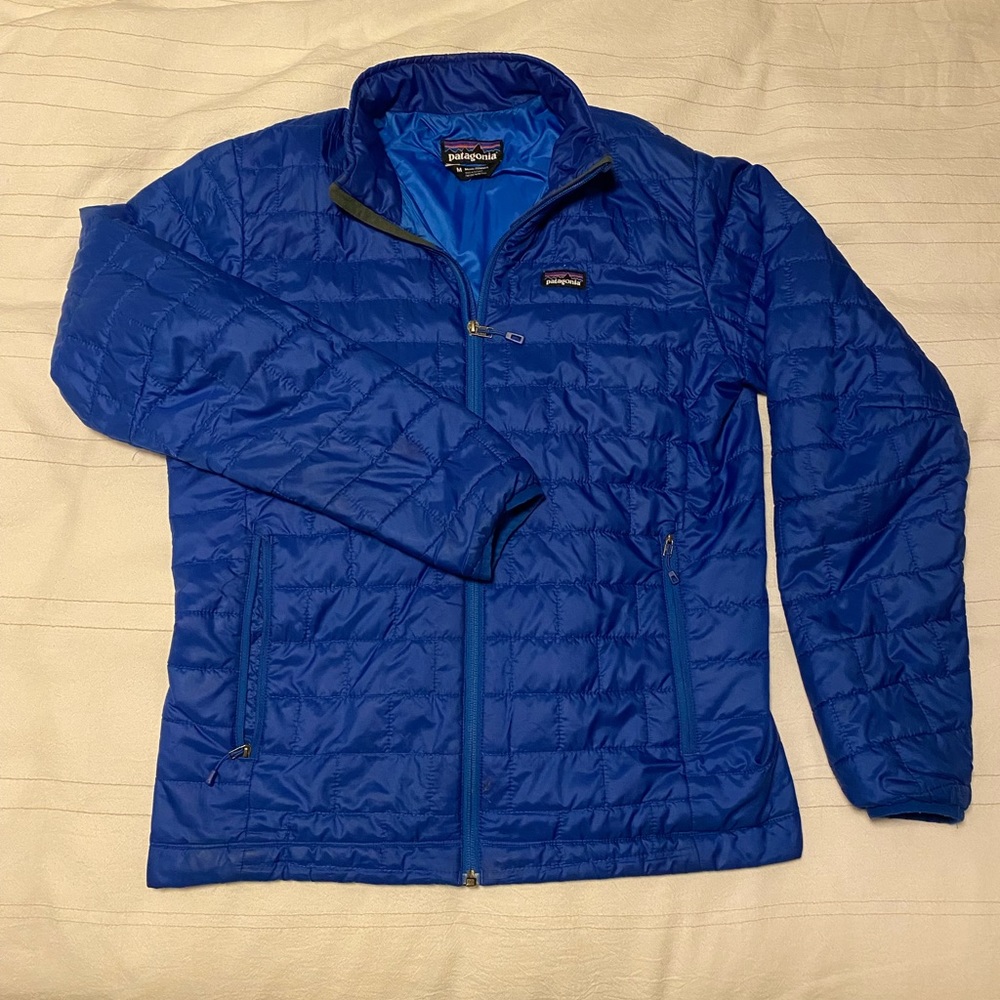 Patagonia Blue Nano Puff Full Zip Jacket - Men’s M